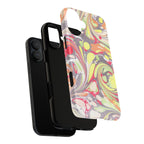 Yellow and Pink Swirl Marbled Italian Phone Case - Dual Layer - Matte or Glossy
