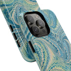 Aqua + Green Marble Phone Case - Impact-Resistant Durable - Dual Cover Design