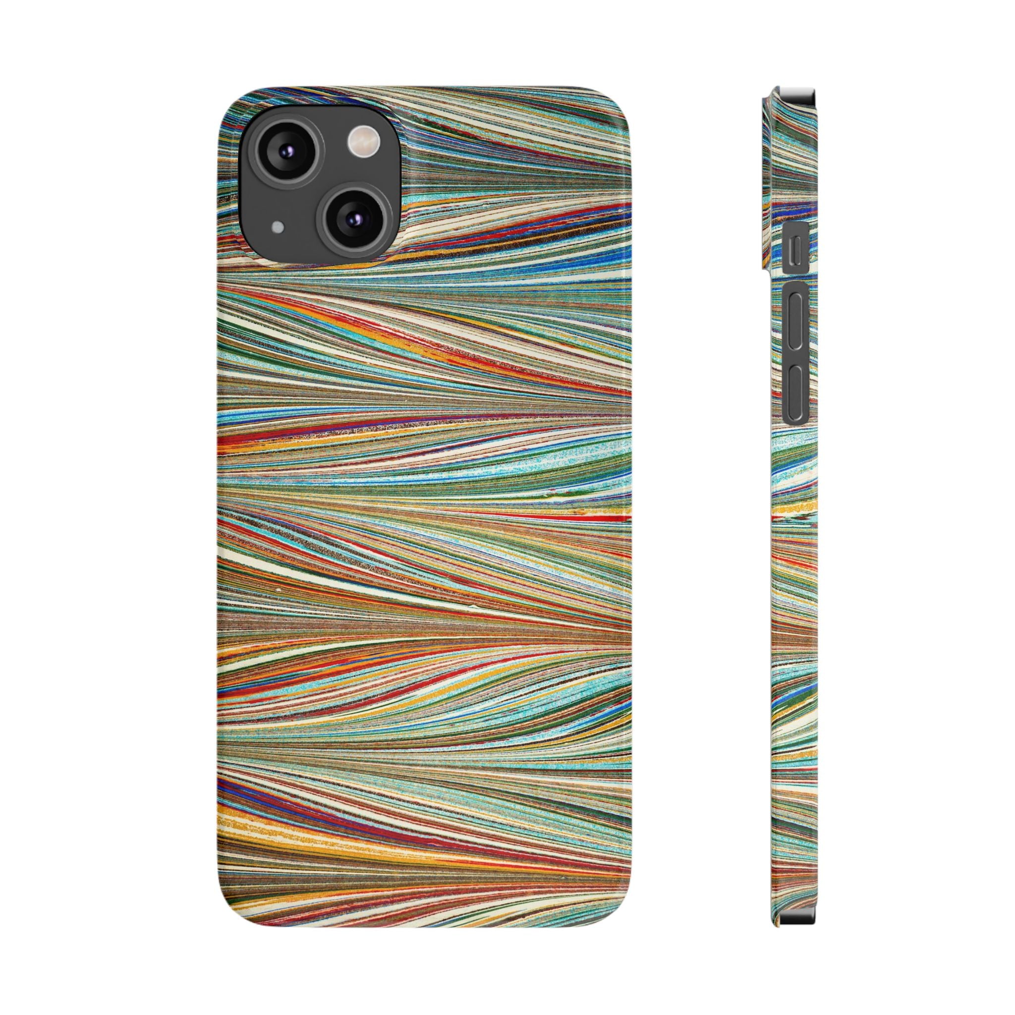 Traditional Hand-Marbled Florentine Multi-Colored Artwork for iPhone 17 and all sizes of iPhones