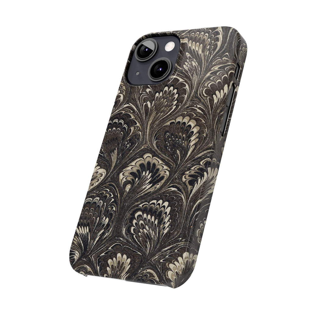 Black Italian Marble Design Slim iPhone 17 + all models Phone Cases