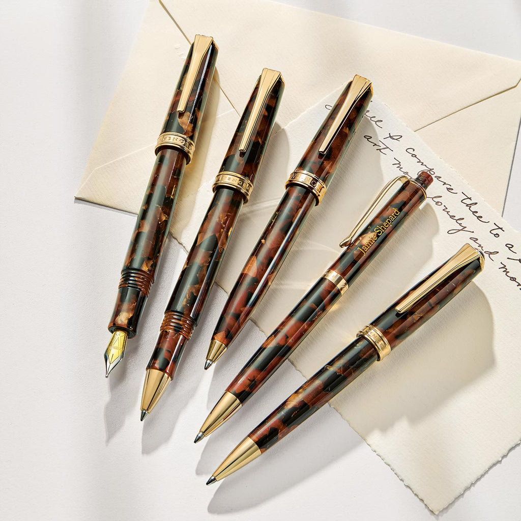 True Writer Classic Golden Dark Tortoise Fountain Pen