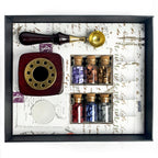 Bead Sealing Wax Kit with 6 colors Sealing Wax Beads, Melting Pot, Candle and Spoon