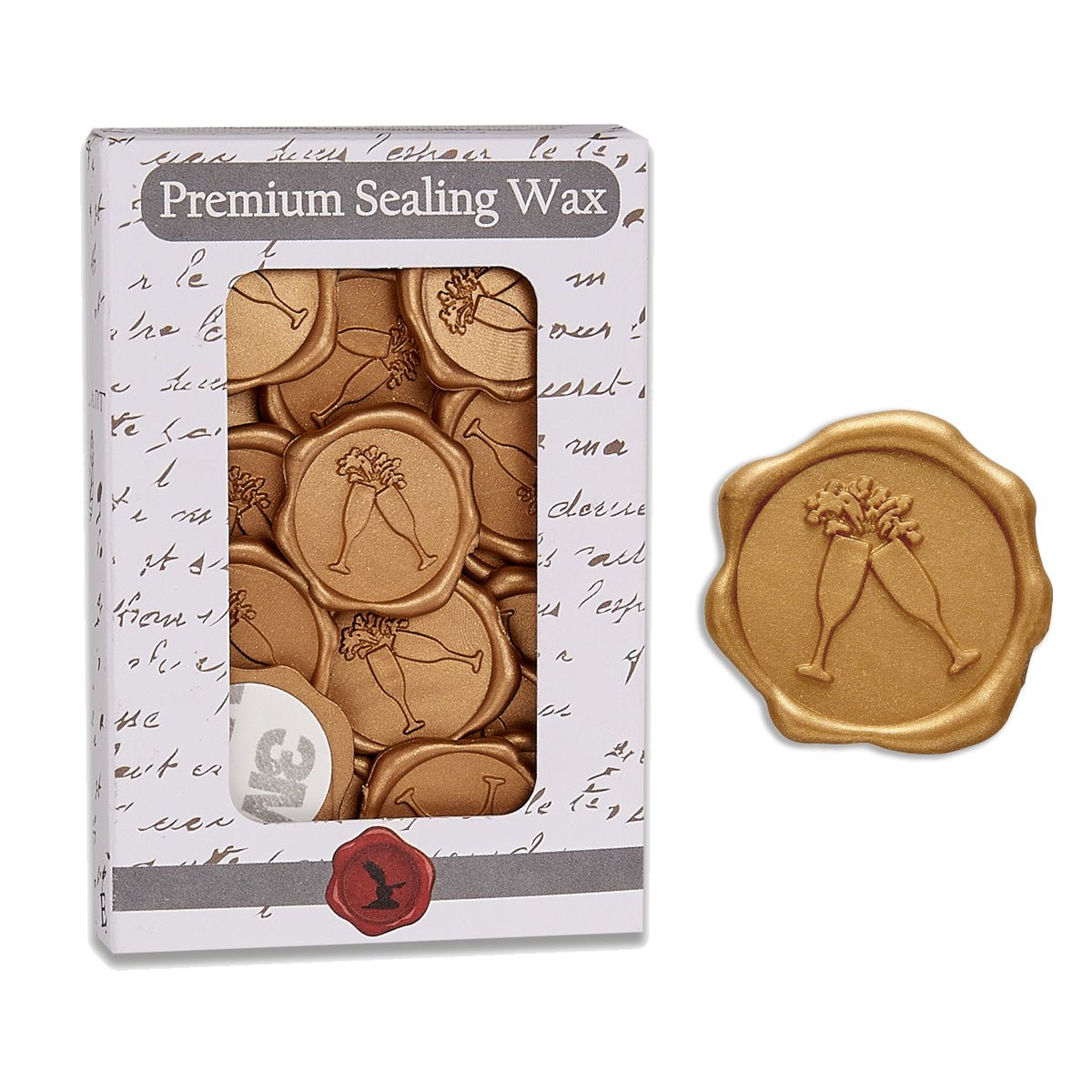 Champagne Glasses Wedding Adhesive Wax Seal Quick-Ship Stickers 25PK