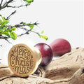 Merry Christmas Wax Seal Stamp with Burgundy Wood Handle #6507CD