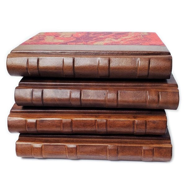 Leather & Marble Journal Book 5x7"- Italian Made-128 Lined sheets Leather Binding