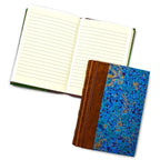 Leather & Marble Journal Book 5x7"- Italian Made-128 Lined sheets Leather Binding