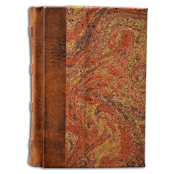 Leather & Marble Journal Book 5x7"- Italian Made-128 Lined sheets Leather Binding