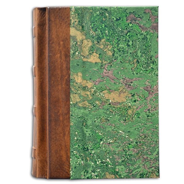 Leather & Marble Journal Book 5x7"- Italian Made-128 Lined sheets Leather Binding
