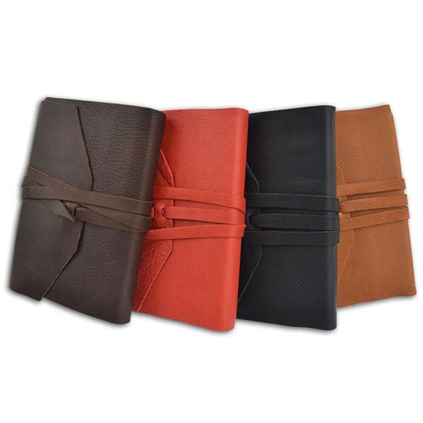 Leather Wrap Journal Italian made- Refillable-128 lined pages