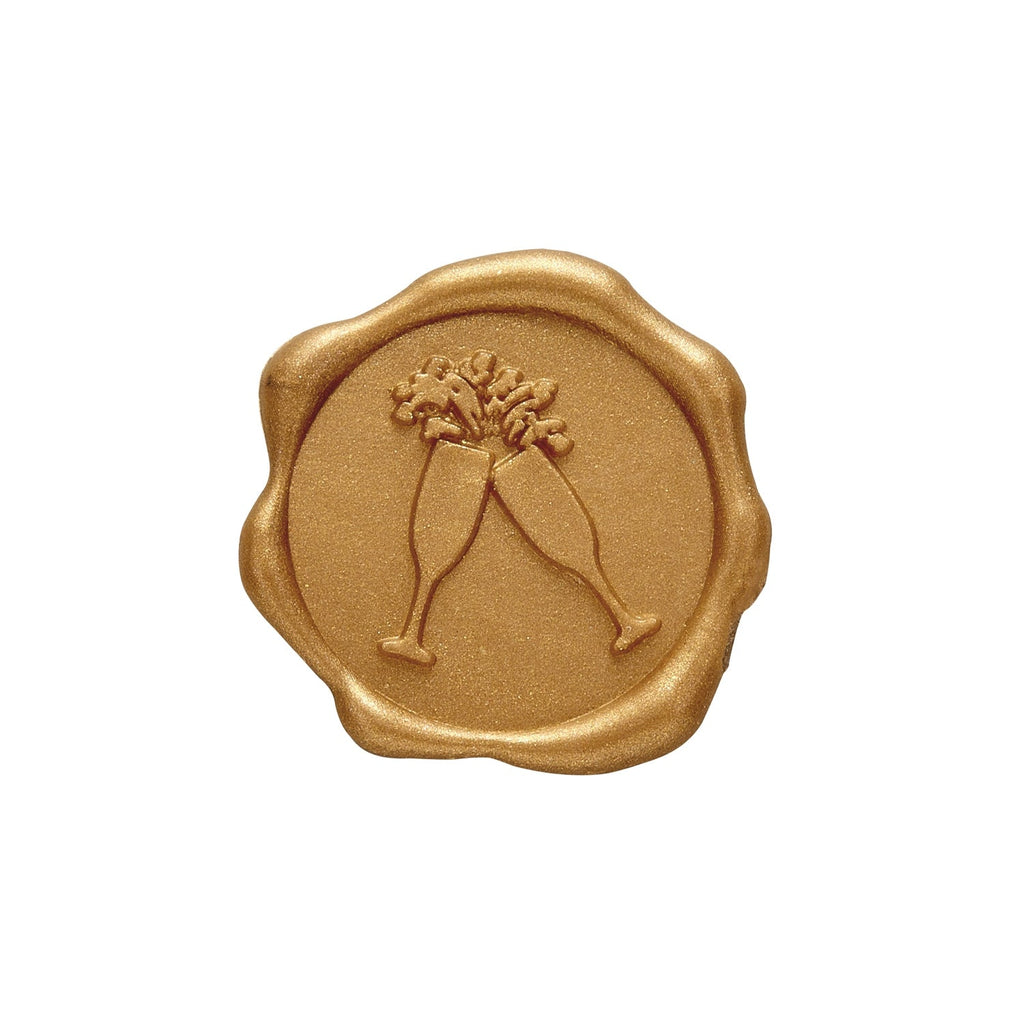 Champagne Glasses Wedding Adhesive Wax Seal Quick-Ship Stickers 25PK