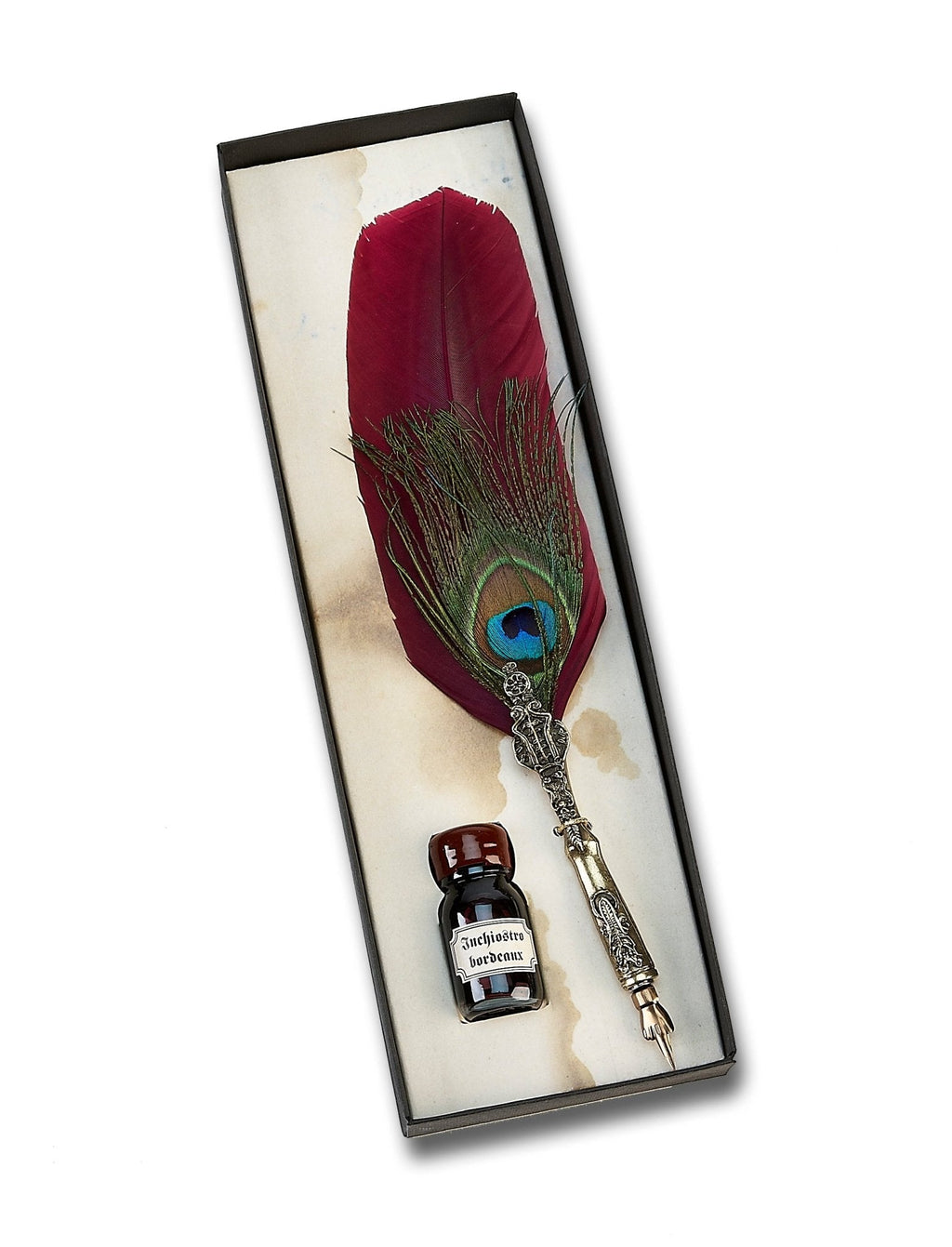 Deluxe Italian Multi-Feather Quill & Ink Set