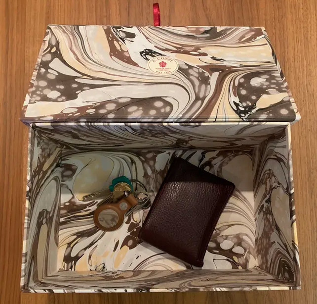 Italian Marbled Keepsake, Jewelry Box - Rectangular