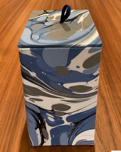 Italian Marbled Keepsake, Jewelry Box -Rotating Compartments