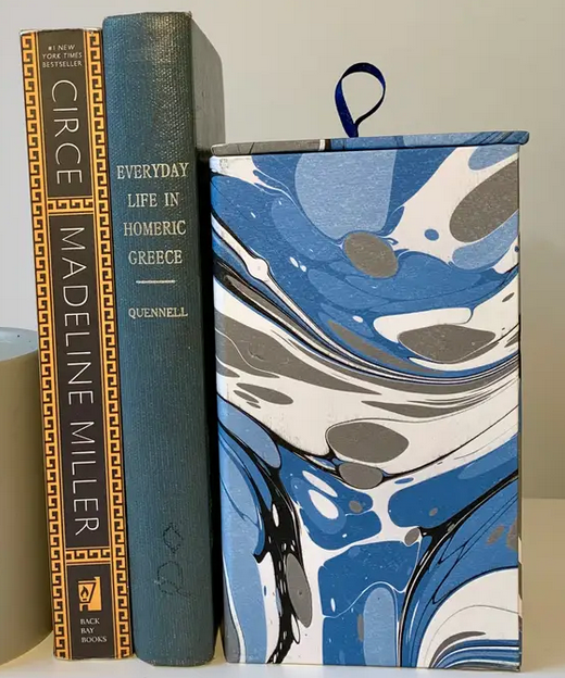 Italian Marbled Keepsake, Jewelry Box -Rotating Compartments