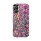 Textured Pinks Feather Marbled Swirl Phone Case - Single Layer Slim Case