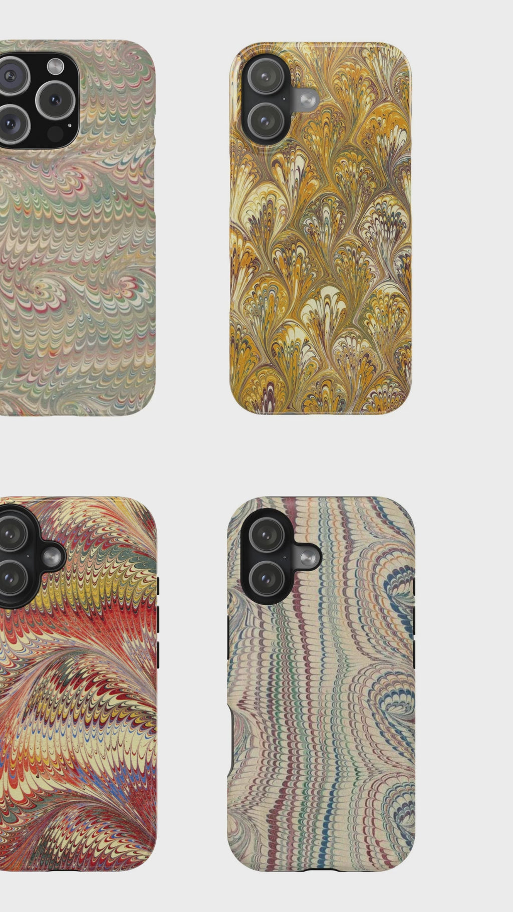 Golden Yelllow Hand-Marbled Florentine Italian Phone Case for iPhone 17 and all sizes