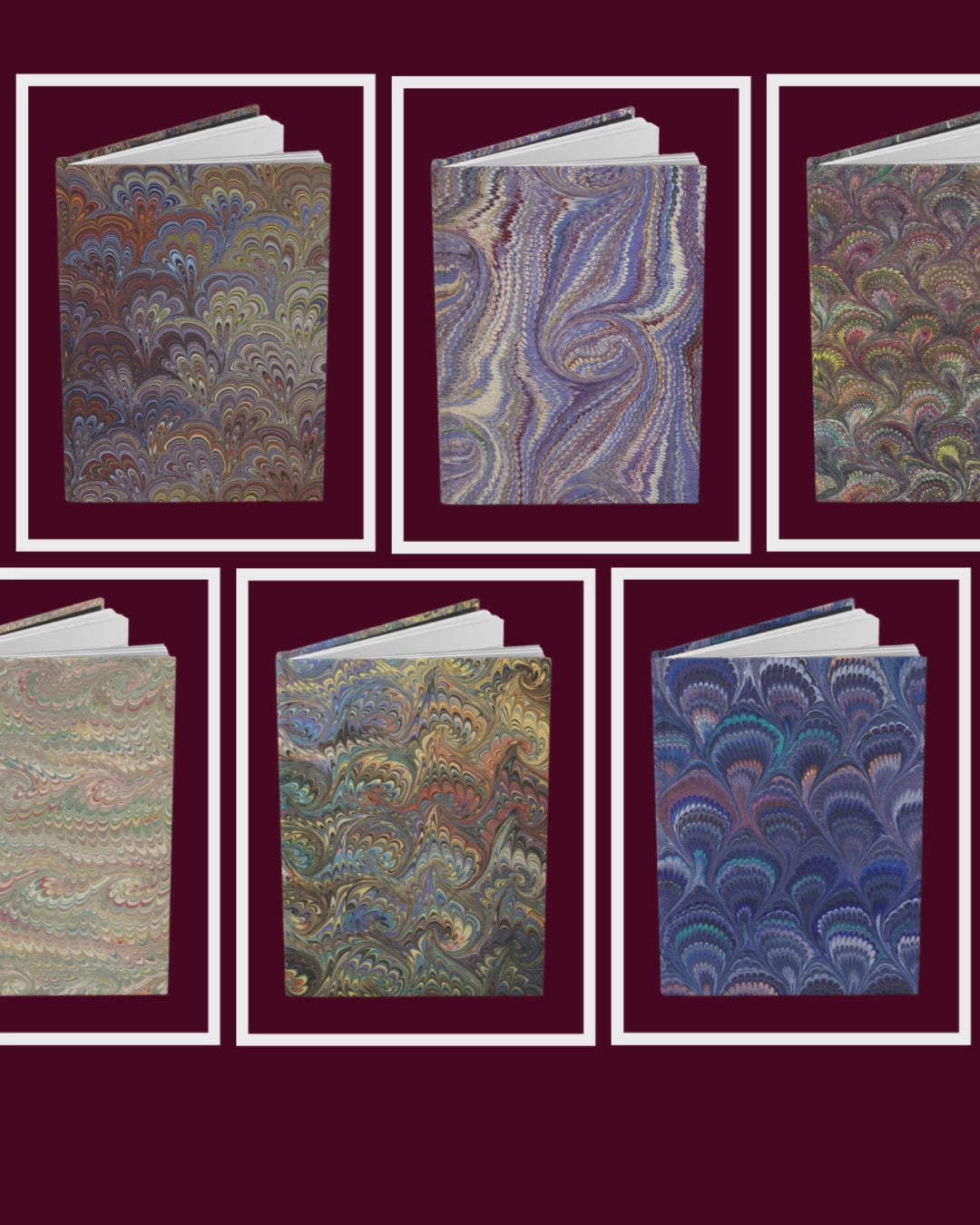 Beige Pastel Feather Marble Hardcover Journal