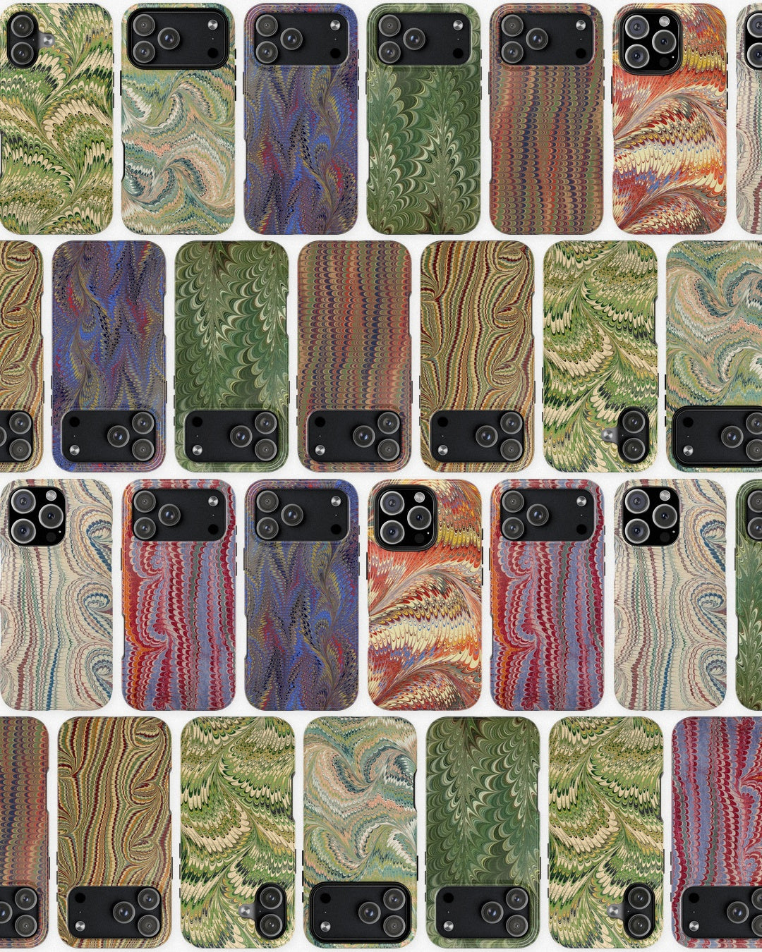 Spice Market Reds + Blues Italian Peacock Feather Design Dual Layer Phone Case