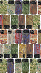Florentine Marble iPhone Case | Inspired by Florence | Italian Marbled Paper Technique | Artisanal Green Swirl | Dual-Layer Protective Case | Matte or Glossy